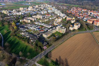Vue aérienne de Du sud-ouest à Denzlingen dans le département Bade-Wurtemberg, Allemagne