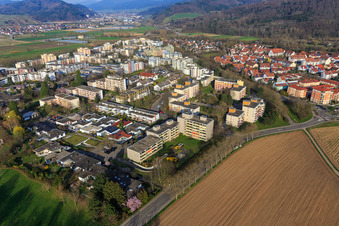 Vue aérienne de Du sud-ouest à Denzlingen dans le département Bade-Wurtemberg, Allemagne