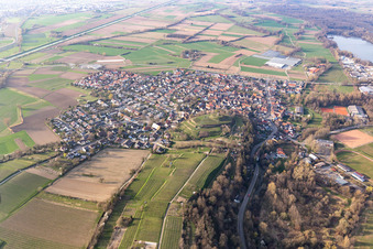 Vue aérienne de Nimbourg à Teningen dans le département Bade-Wurtemberg, Allemagne
