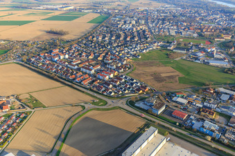 Vue aérienne de Biesheimerstr à Breisach am Rhein dans le département Bade-Wurtemberg, Allemagne