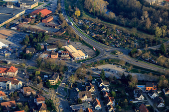 Vue aérienne de JYSK Breisach am Rhein à Breisach am Rhein dans le département Bade-Wurtemberg, Allemagne