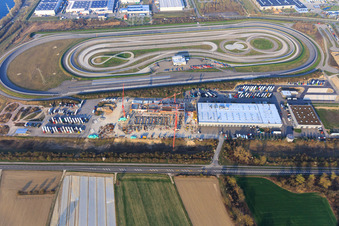 Vue aérienne de Piste d'essai Daimler Truck EVZ à Wörth am Rhein dans le département Rhénanie-Palatinat, Allemagne