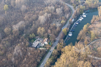 Vue aérienne de Rheinschänke à Leimersheim dans le département Rhénanie-Palatinat, Allemagne