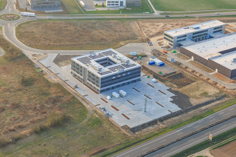 Vue aérienne de FISCHER et MTS MarkenTechnikService GmbH & Co. KG à Rülzheim dans le département Rhénanie-Palatinat, Allemagne