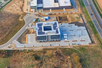 Vue aérienne de FISCHER et MTS MarkenTechnikService GmbH & Co. KG à Rülzheim dans le département Rhénanie-Palatinat, Allemagne