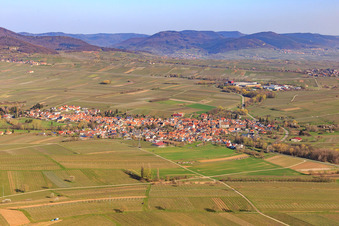 Vue aérienne de Du sud à Göcklingen dans le département Rhénanie-Palatinat, Allemagne