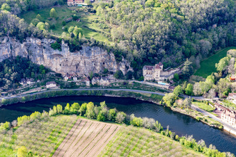 Vue aérienne de Château de la Malartrie à Vézac dans le département Dordogne, France