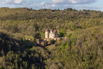 Vue aérienne de Château de PANASSOU à Bézenac à Bézenac dans le département Dordogne, France