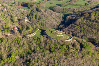 Vue oblique de Citadelle à Domme dans le département Dordogne, France