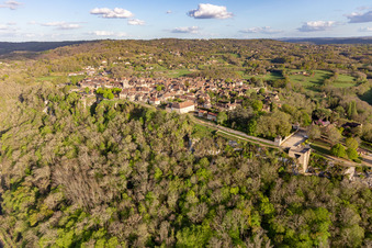 Citadelle à Domme dans le département Dordogne, France vue d'en haut