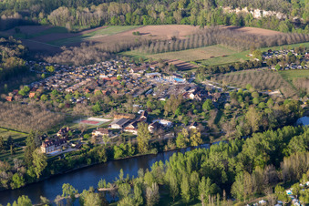 Photographie aérienne de Camping Soleil-Plage en Dordogne à Vitrac dans le département Dordogne, France