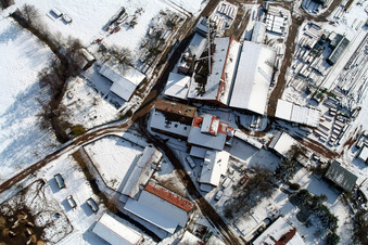 Vue aérienne de Moulin Schaidter à le quartier Schaidt in Wörth am Rhein dans le département Rhénanie-Palatinat, Allemagne