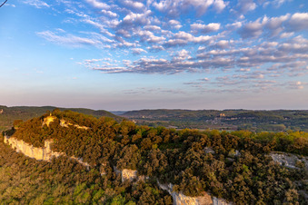 Vue oblique de Jardins de Marqueyssac à Vézac dans le département Dordogne, France
