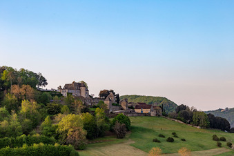 Jardins de Marqueyssac à Vézac dans le département Dordogne, France vue d'en haut