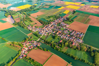 Vue aérienne de Du sud à Niederotterbach dans le département Rhénanie-Palatinat, Allemagne