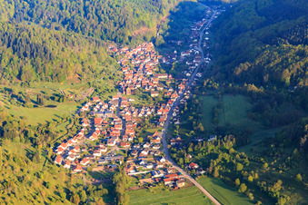 Vue aérienne de Du sud à Eußerthal dans le département Rhénanie-Palatinat, Allemagne