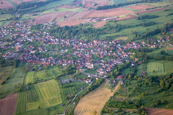 Vue oblique de Preuschdorf dans le département Bas Rhin, France