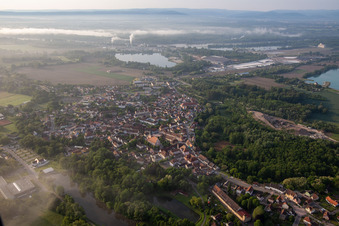 Lauterbourg dans le département Bas Rhin, France du point de vue du drone