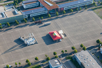 Vue oblique de Station de mesure à le quartier Queichheim in Landau in der Pfalz dans le département Rhénanie-Palatinat, Allemagne