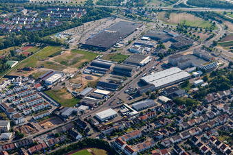 Vue aérienne de Usine de tendances à Brühl dans le département Bade-Wurtemberg, Allemagne