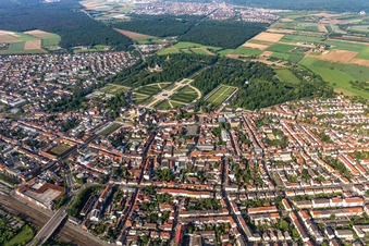 Photographie aérienne de Jardin du château à Schwetzingen dans le département Bade-Wurtemberg, Allemagne