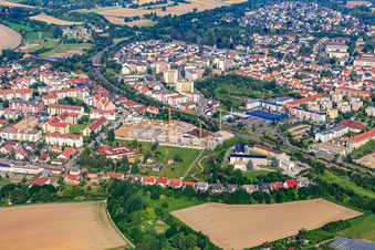 Vue aérienne de Chantier Petronia-Steiner-Straße, entre le séminaire épiscopal Saint-Germain, le séminaire pastoral du diocèse et l'église carmélite Marie Mère de l'Église à Speyer dans le département Rhénanie-Palatinat, Allemagne
