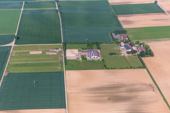 Vue aérienne de Rosenhof, Eichenhof à Ottersheim bei Landau dans le département Rhénanie-Palatinat, Allemagne