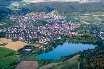Vue aérienne de Zones riveraines du lac Steißlingen à Steißlingen dans le département Bade-Wurtemberg, Allemagne