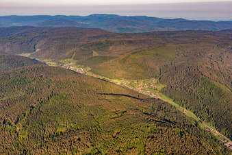 Vue aérienne de Vallée du Grand Enz à Enzklösterle dans le département Bade-Wurtemberg, Allemagne