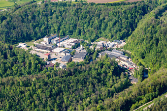 Vue aérienne de Usine de poudre, usine de bois à Rottweil dans le département Bade-Wurtemberg, Allemagne