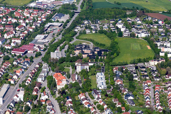 Vue aérienne de Terrain de l'hôpital et unité de dialyse Rottweil à Rottweil dans le département Bade-Wurtemberg, Allemagne