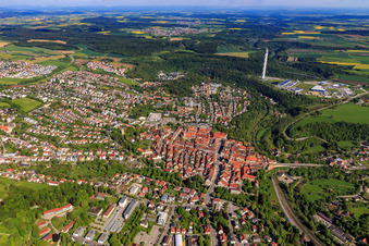 Vue aérienne de Vue d'ensemble de la ville depuis le sud à Rottweil dans le département Bade-Wurtemberg, Allemagne