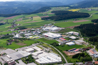 Vue aérienne de MS-Schramberg GmbH à le quartier Sulgen in Schramberg dans le département Bade-Wurtemberg, Allemagne