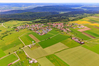 Vue aérienne de Du sud à le quartier Brittheim in Rosenfeld dans le département Bade-Wurtemberg, Allemagne