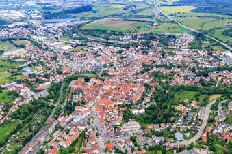 Vue aérienne de Vieille ville à Hechingen dans le département Bade-Wurtemberg, Allemagne