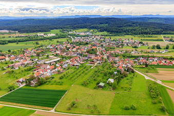 Vue aérienne de De l'ouest à le quartier Wittershausen in Vöhringen dans le département Bade-Wurtemberg, Allemagne