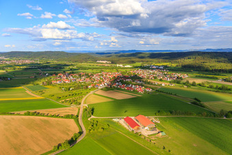 Vue aérienne de De l'ouest à le quartier Wittershausen in Vöhringen dans le département Bade-Wurtemberg, Allemagne
