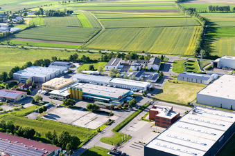 Vue aérienne de Zone industrielle Rudolf-Diesel-Straße avec P. Brändle GmbH à Empfingen dans le département Bade-Wurtemberg, Allemagne