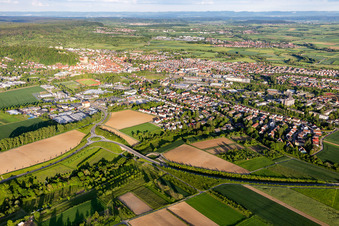 Vue aérienne de Paysage urbain global à Herrenberg dans le département Bade-Wurtemberg, Allemagne