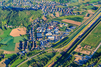 Vue aérienne de De l'est à Berghaupten dans le département Bade-Wurtemberg, Allemagne