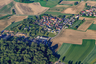 Vue aérienne de Holzhauser Straße à le quartier Linx in Rheinau dans le département Bade-Wurtemberg, Allemagne