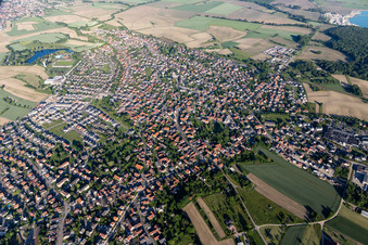 Vue oblique de Gambsheim dans le département Bas Rhin, France
