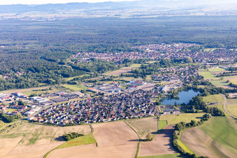 Vue d'oiseau de Soufflenheim dans le département Bas Rhin, France