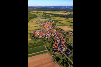 Photographie aérienne de Vue du village depuis le nord-ouest à Erlenbach bei Kandel dans le département Rhénanie-Palatinat, Allemagne