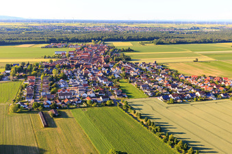 Vue aérienne de Du sud à le quartier Hayna in Herxheim bei Landau dans le département Rhénanie-Palatinat, Allemagne