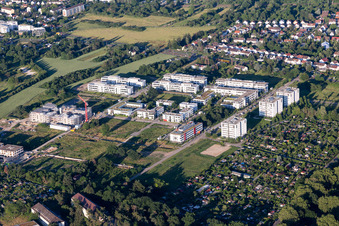 Vue aérienne de Parc technologique à le quartier Rintheim in Karlsruhe dans le département Bade-Wurtemberg, Allemagne
