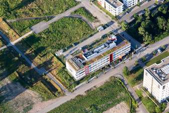 Photographie aérienne de Chantier de construction du LTC - Linder Technology Campus dans la Wilhelm-Schickard-Straße dans le parc technologique Karlsruhe à le quartier Rintheim in Karlsruhe dans le département Bade-Wurtemberg, Allemagne