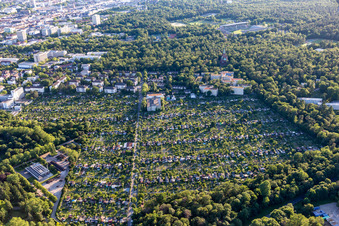 Vue aérienne de Association des jardins familiaux Hagsfelder Allee et Fasanengarten à le quartier Oststadt in Karlsruhe dans le département Bade-Wurtemberg, Allemagne