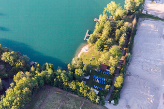 Vue aérienne de Club de voile de Weingartensee à Weingarten dans le département Bade-Wurtemberg, Allemagne