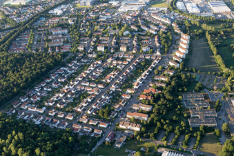 Vue aérienne de Waldstr à Bruchsal dans le département Bade-Wurtemberg, Allemagne